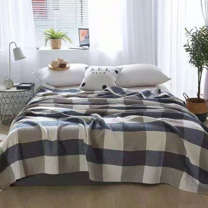 Three Layers Of Sand Cotton Striped Towel Blanket