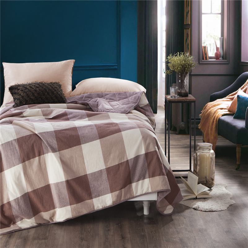 Machine Washing Grid Cotton Summer Quilt