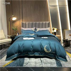 Pure Colour Cotton Textile Printing Moon And The Stars Duvet Set