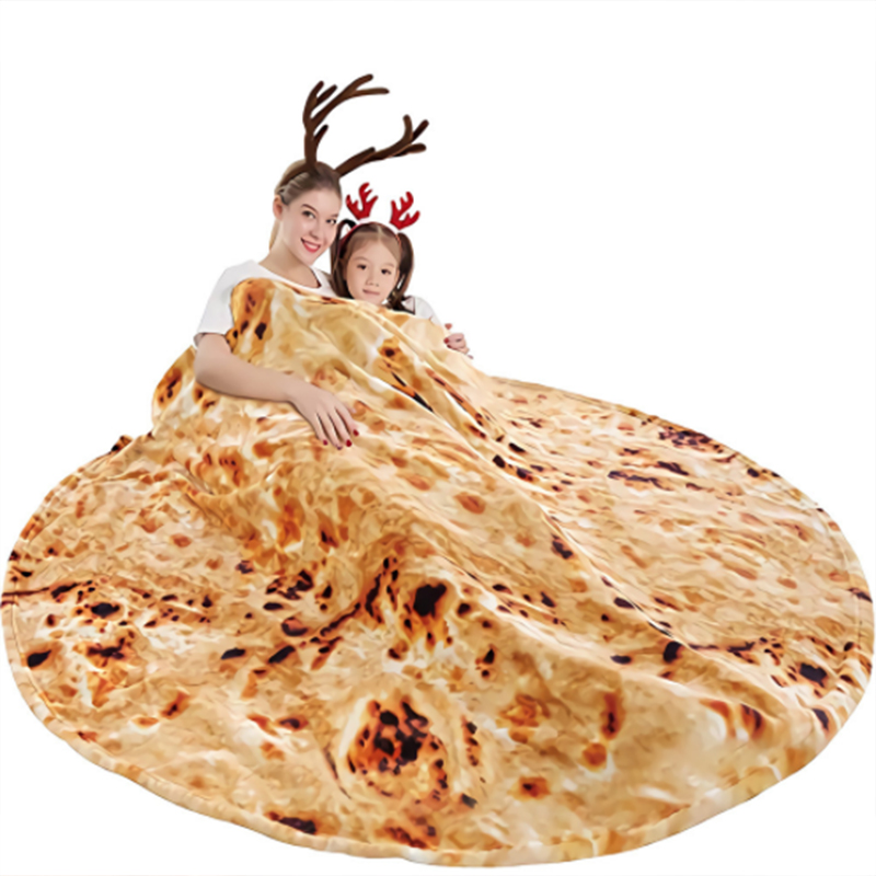 Large Round Digital Print Woollen Blanket