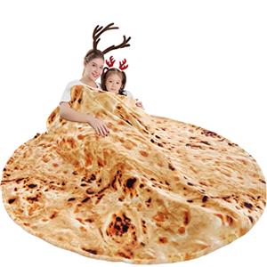 Large Round Digital Print Woollen Blanket