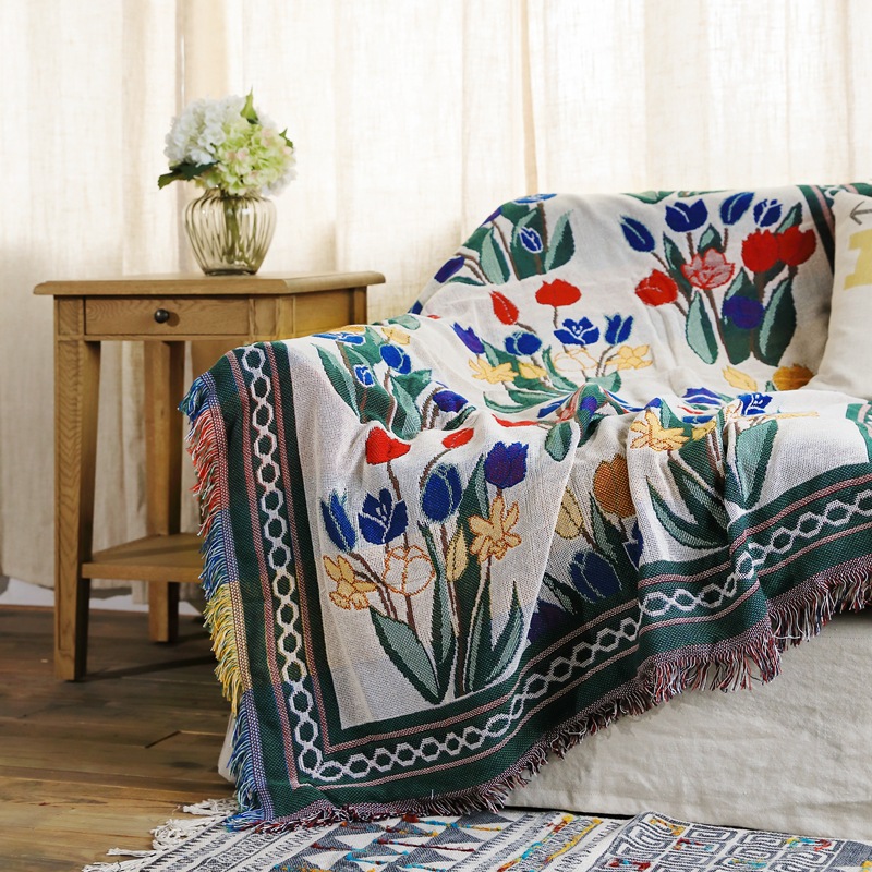 American Two-sided Jacquard Weave Woollen Blanket