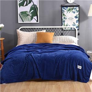 Pure Color Large Striped Woollen Blanket