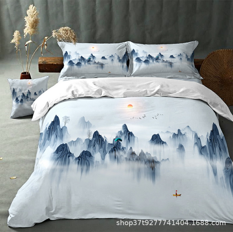 Chinese Style Digital Printing Duvet Set Manufacturers, Chinese Style Digital Printing Duvet Set Factory, Supply Chinese Style Digital Printing Duvet Set