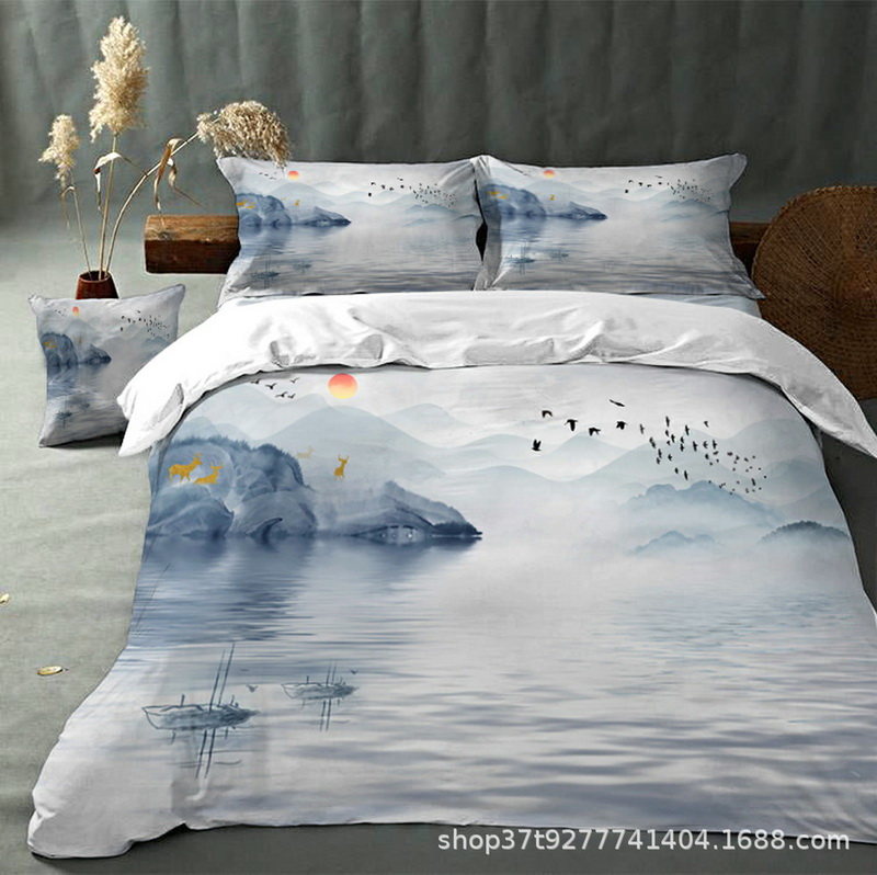 Chinese Style Digital Printing Duvet Set Manufacturers, Chinese Style Digital Printing Duvet Set Factory, Supply Chinese Style Digital Printing Duvet Set