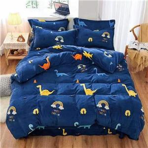 Milk Velvet Textile Printing Duvet Set