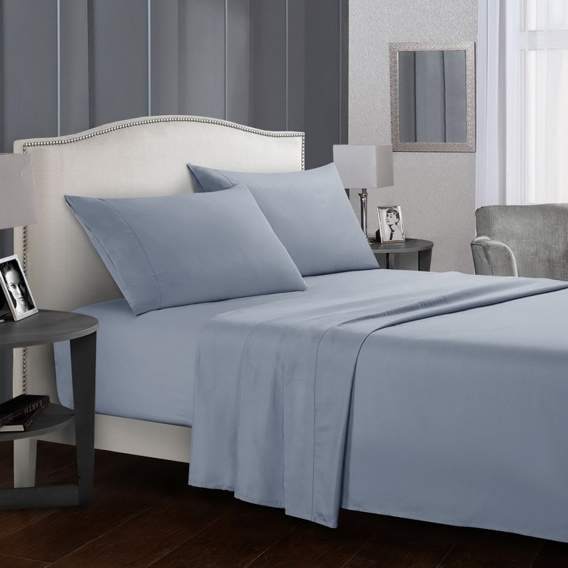Pure Color Mill Fabric Duvet Set Fitted Sheet