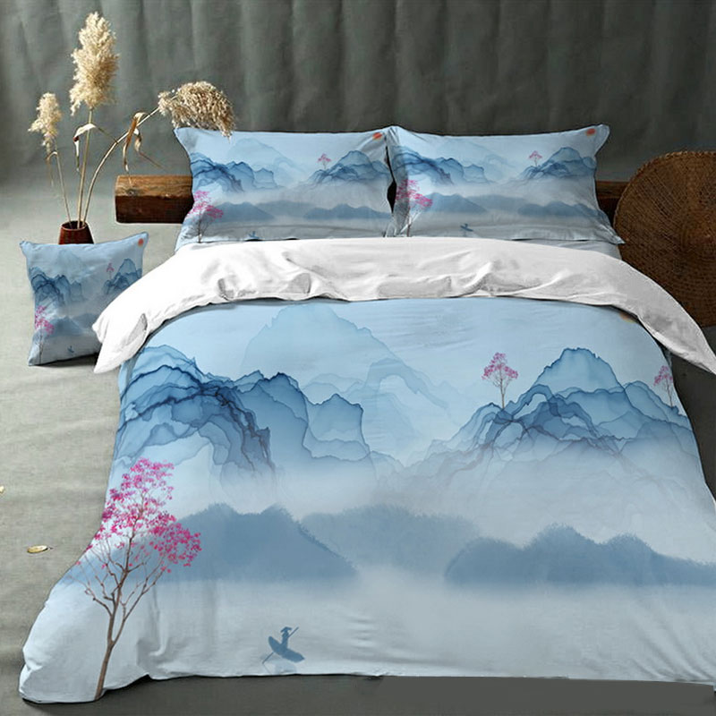 Chinese Style Digital Printing Duvet Set
