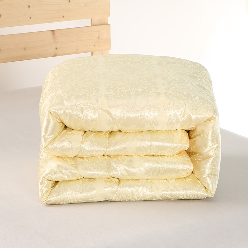 pure colour imitated silk fabric knurling winter quilt